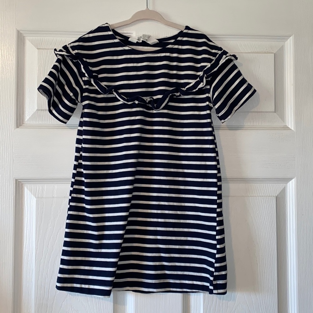 H & M Flounce- Trimmed Jersey Dress